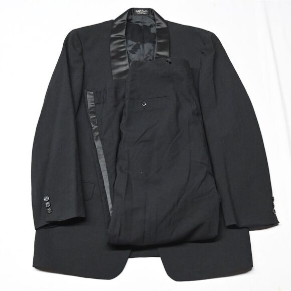 First Nighter 42R 32x29 Black Wool Mens Coat Jacket Pants Suit‎ Tuxedo Tux